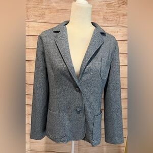 Cape Cod Match Mates blue Blazer Size 12 Textured Open Jacket
